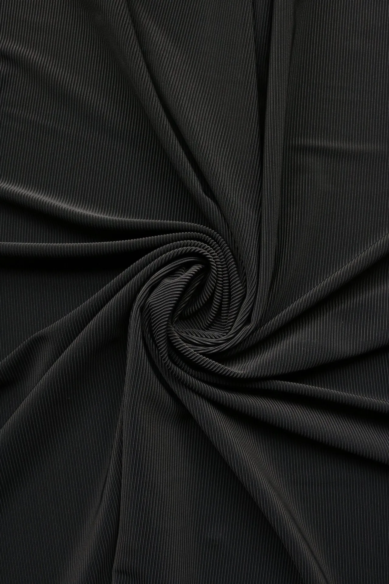 Black Ribbed Polyester Spandex Tricot