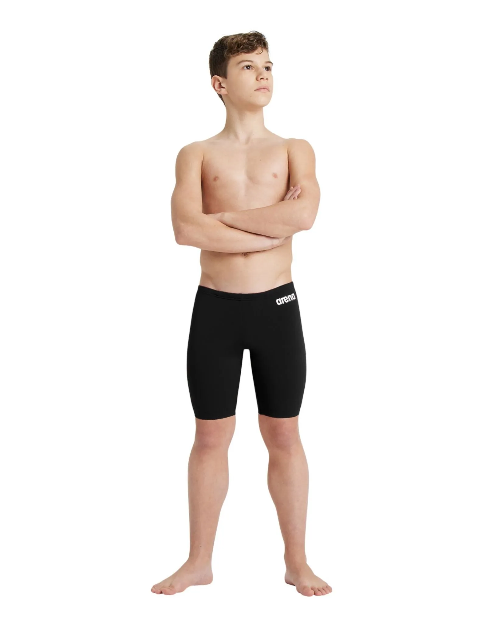 Boys Team Solid Swim Jammer - Black/White