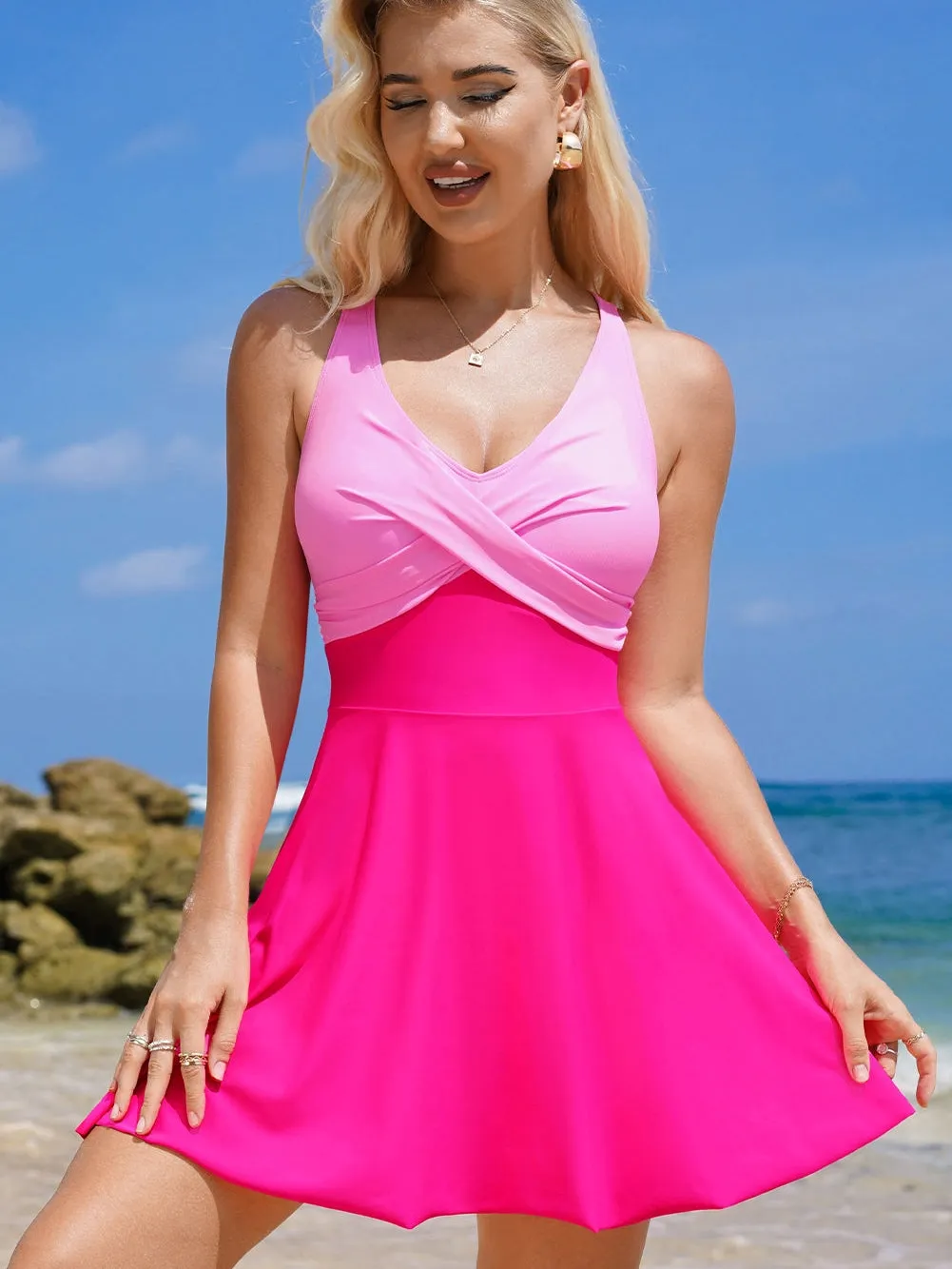 Bright Pink Swim Dress