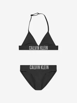 Calvin Klein Girls Triangle Bikini Set in Black