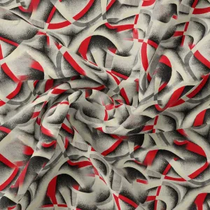 Caraway Seeds Abstract Printed Pure Georgette Fabric Material