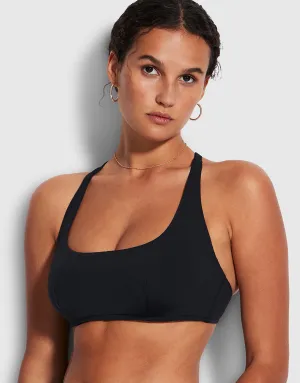 Collective DD Scoop Neck Halter Bikini Top - Black