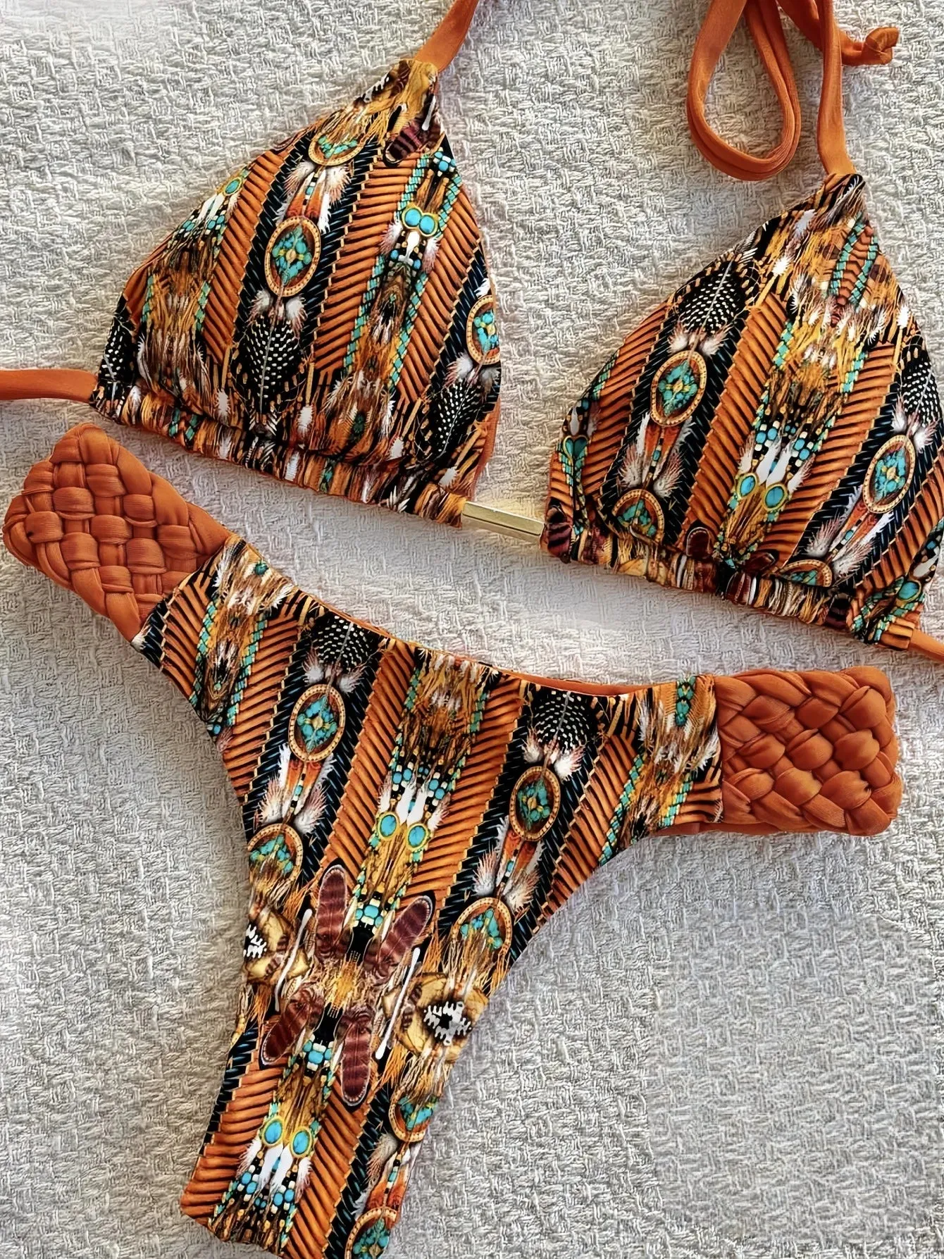 Exotic Two-Piece Swimwear Braided Boho Bikinis