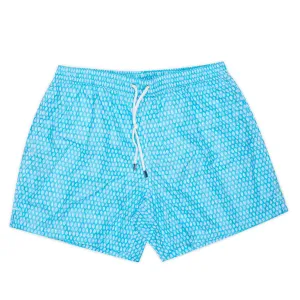 FEDELI Turquoise Leaf Print Madeira Airstop Swim Shorts Trunks NEW 2XL