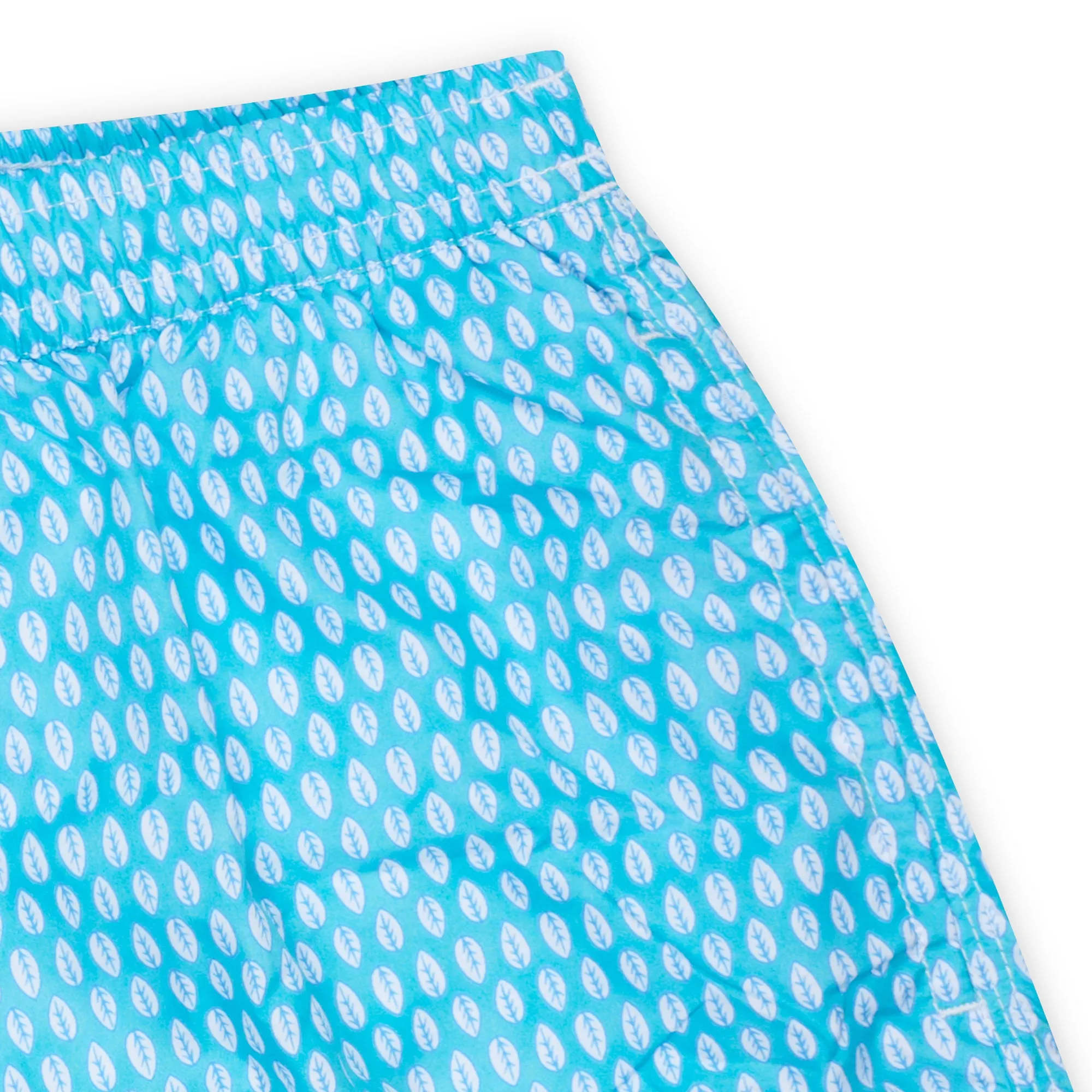 FEDELI Turquoise Leaf Print Madeira Airstop Swim Shorts Trunks NEW 2XL