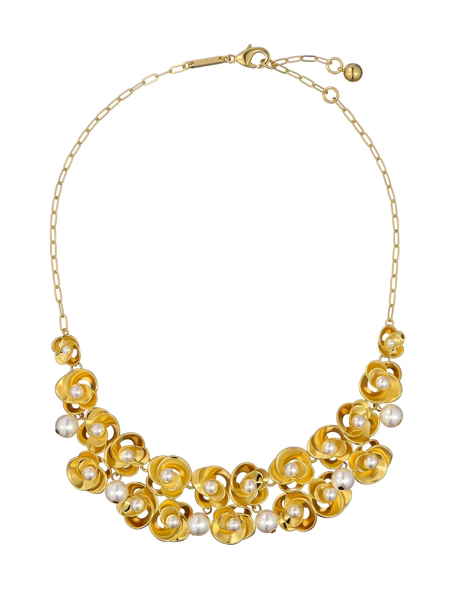 Floressa Pearl Flower Necklace Gold