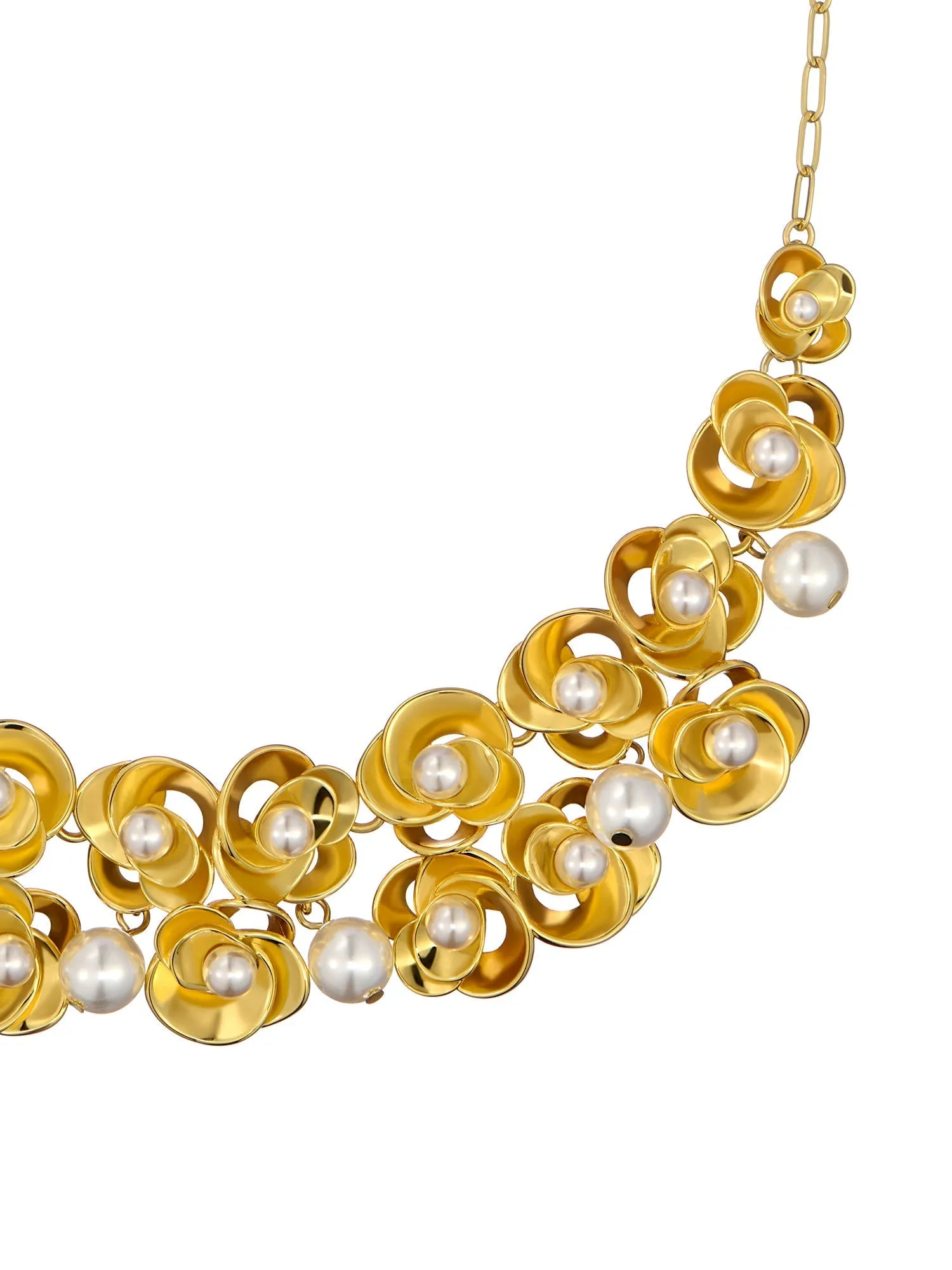 Floressa Pearl Flower Necklace Gold