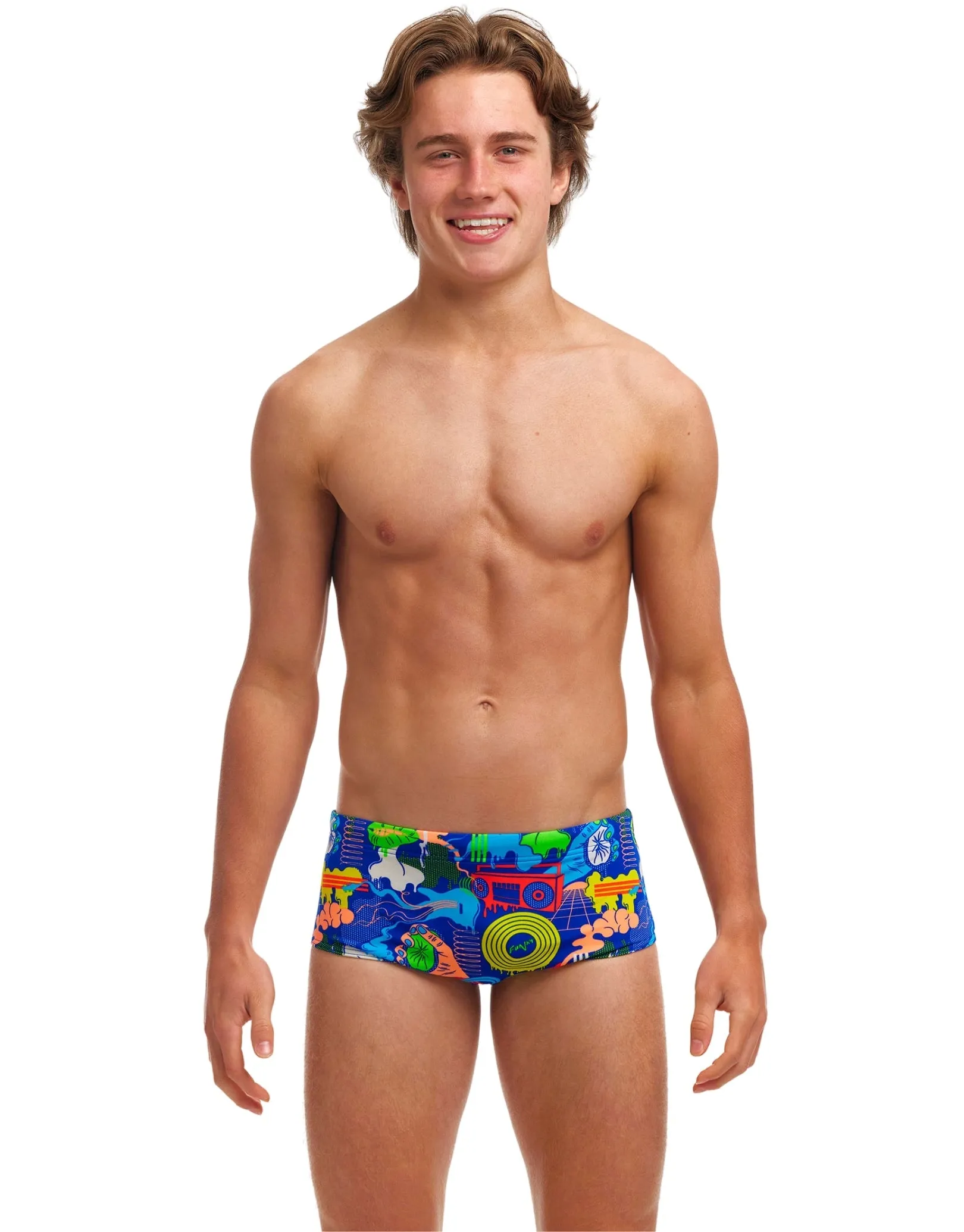 Funky Trunks Boys Blues Baby Sidewinder Swim Trunks - Blue