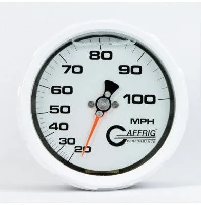 GAFFRIG PART #4622 4 INCH 100 MPH LIQUID FILLED WHITE SPEEDOMETER GAUGE KIT