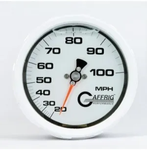 GAFFRIG PART #4622 4 INCH 100 MPH LIQUID FILLED WHITE SPEEDOMETER GAUGE KIT