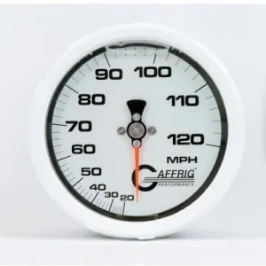 GAFFRIG PART #4624 4 INCH 120 MPH LIQUID FILLED WHITE SPEEDOMETER GAUGE KIT