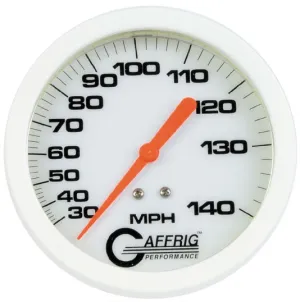 GAFFRIG PART #4826 3 3/4 INCH 140 MPH LIQUID FILLED WHITE SPEEDOMETER GAUGE KIT