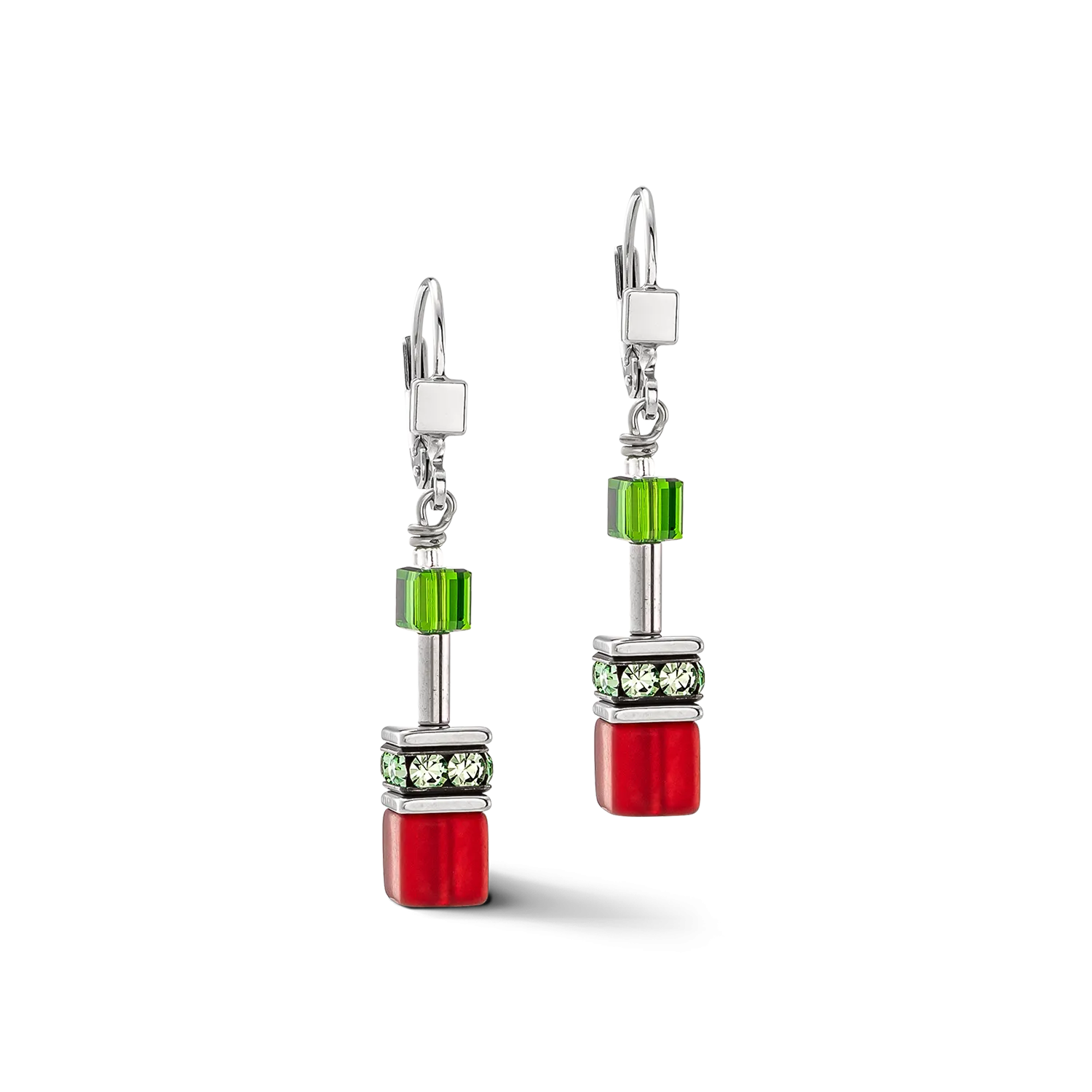 GeoCUBE® Iconic earrings red-green