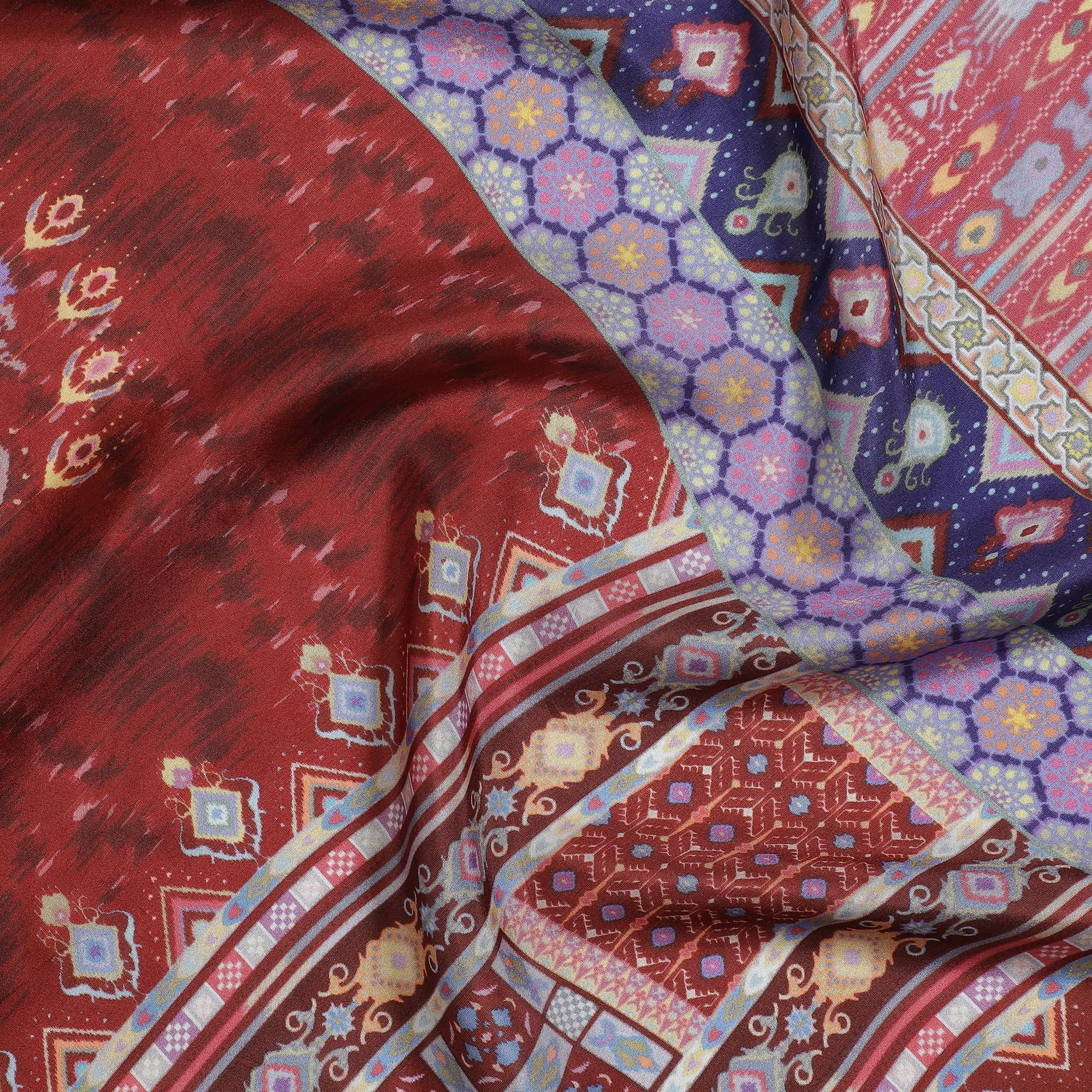 Geometric Printed Design Silk Stole