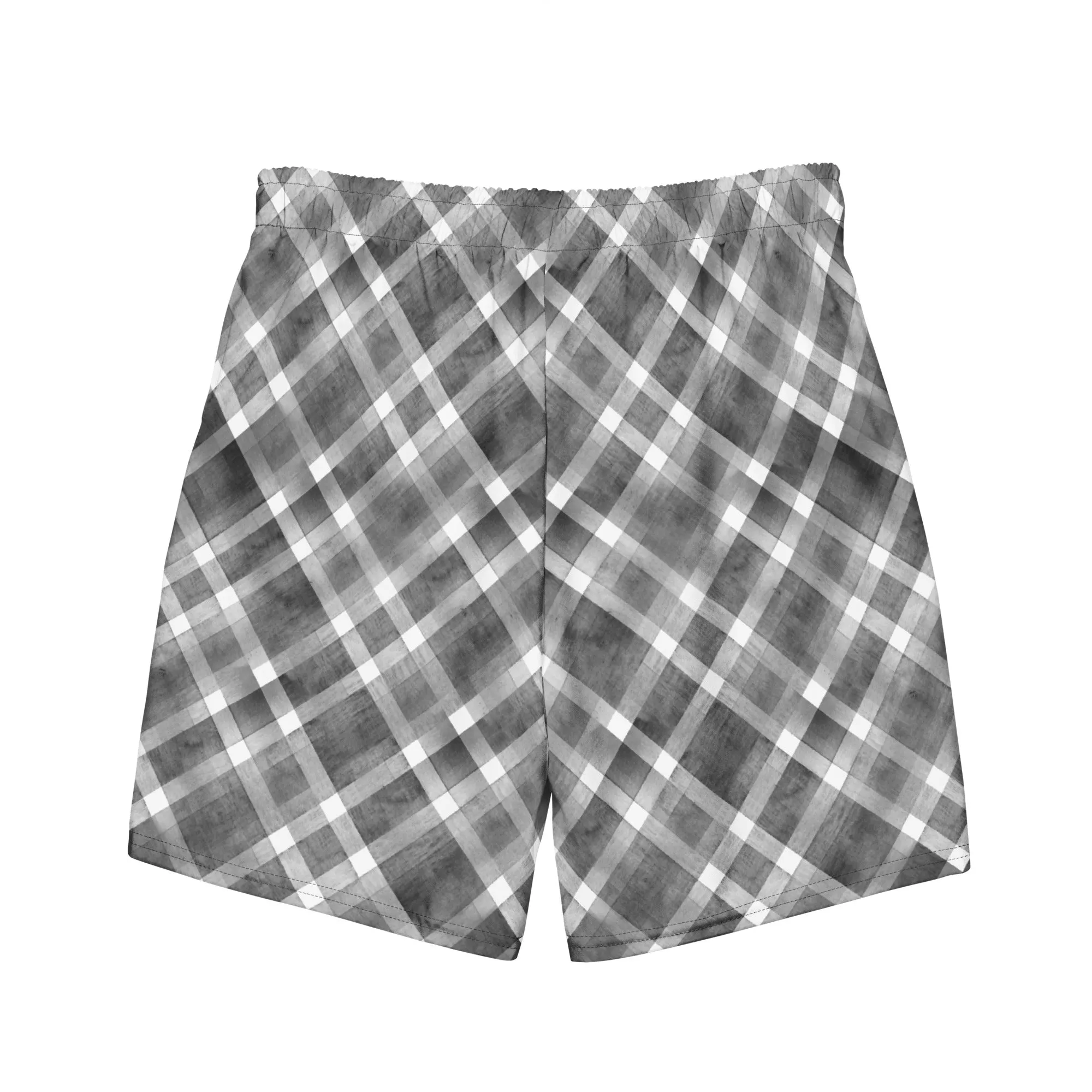 Gingham swim trunks for men