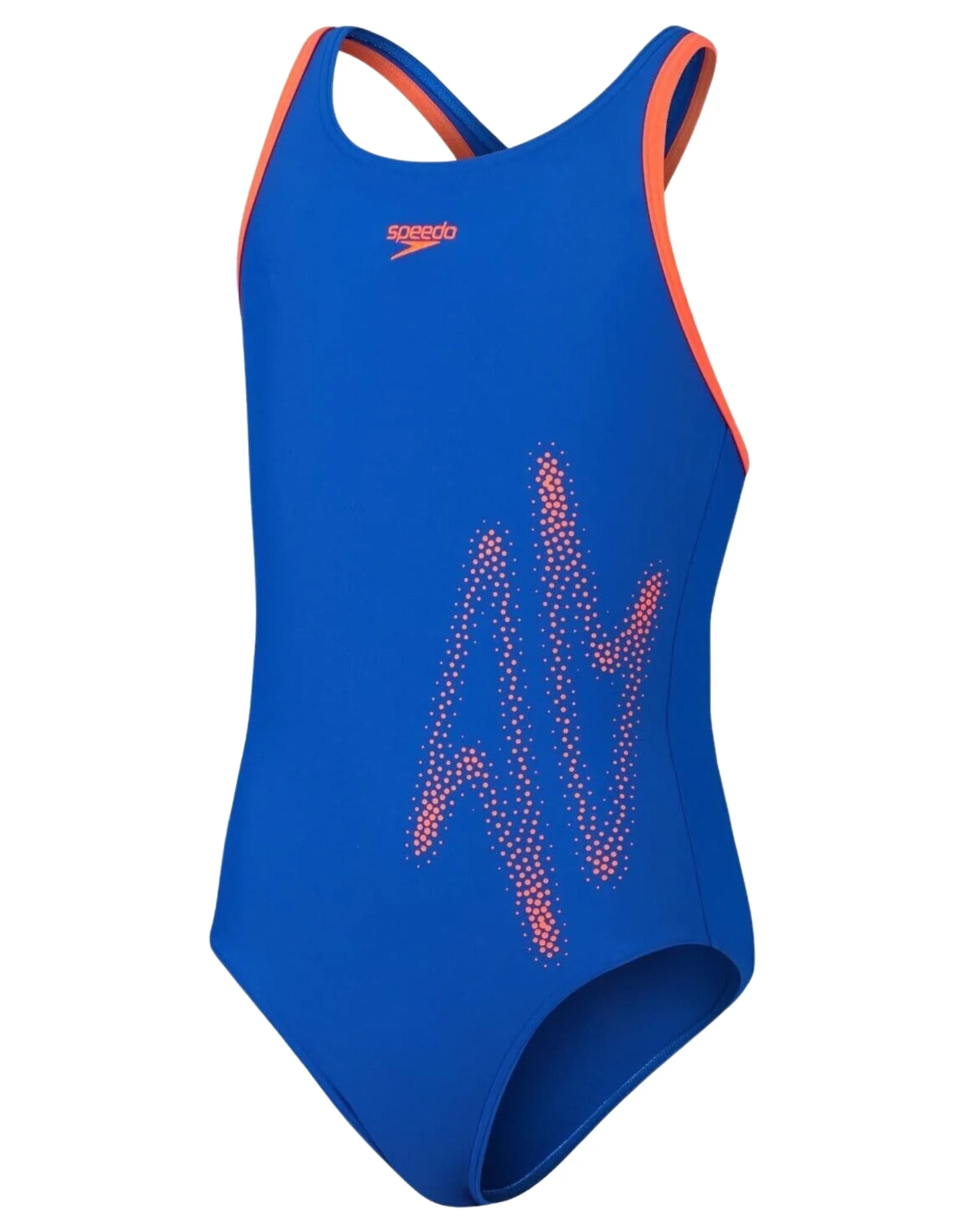 Girls Hyperboom Placement Flyback Swimsuit - Blue/Orange