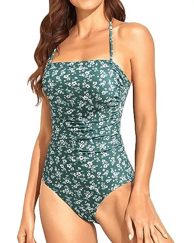 Halter Bandeau Tummy Control One Piece Swimsuit