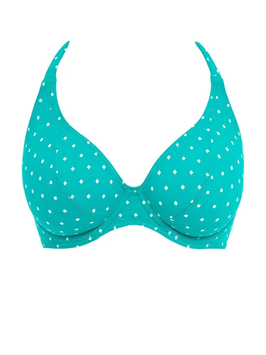 Jewel Cove Halter Bikini Top - Marine