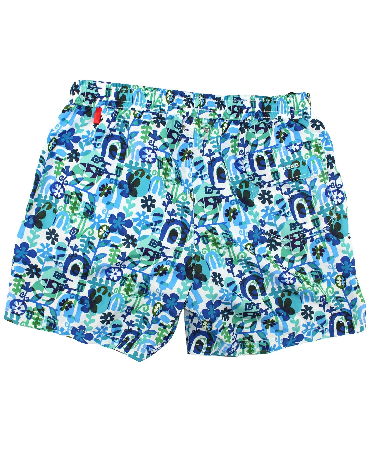 Kiton Swimwear Men Swim Shorts L Blue Green Floral