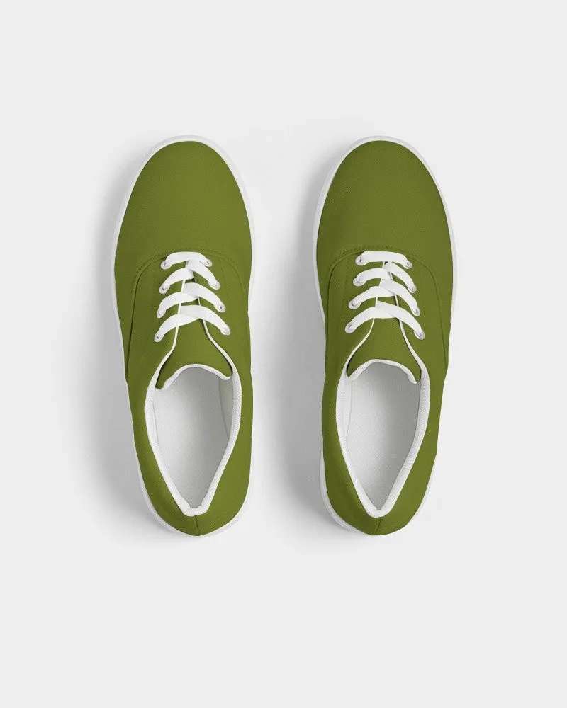 Medium Dark Yellow Warm Green Women's Canvas Sneakers | Women's | Medium Dark Pure Yellow Warm Green | C25M0Y100K60