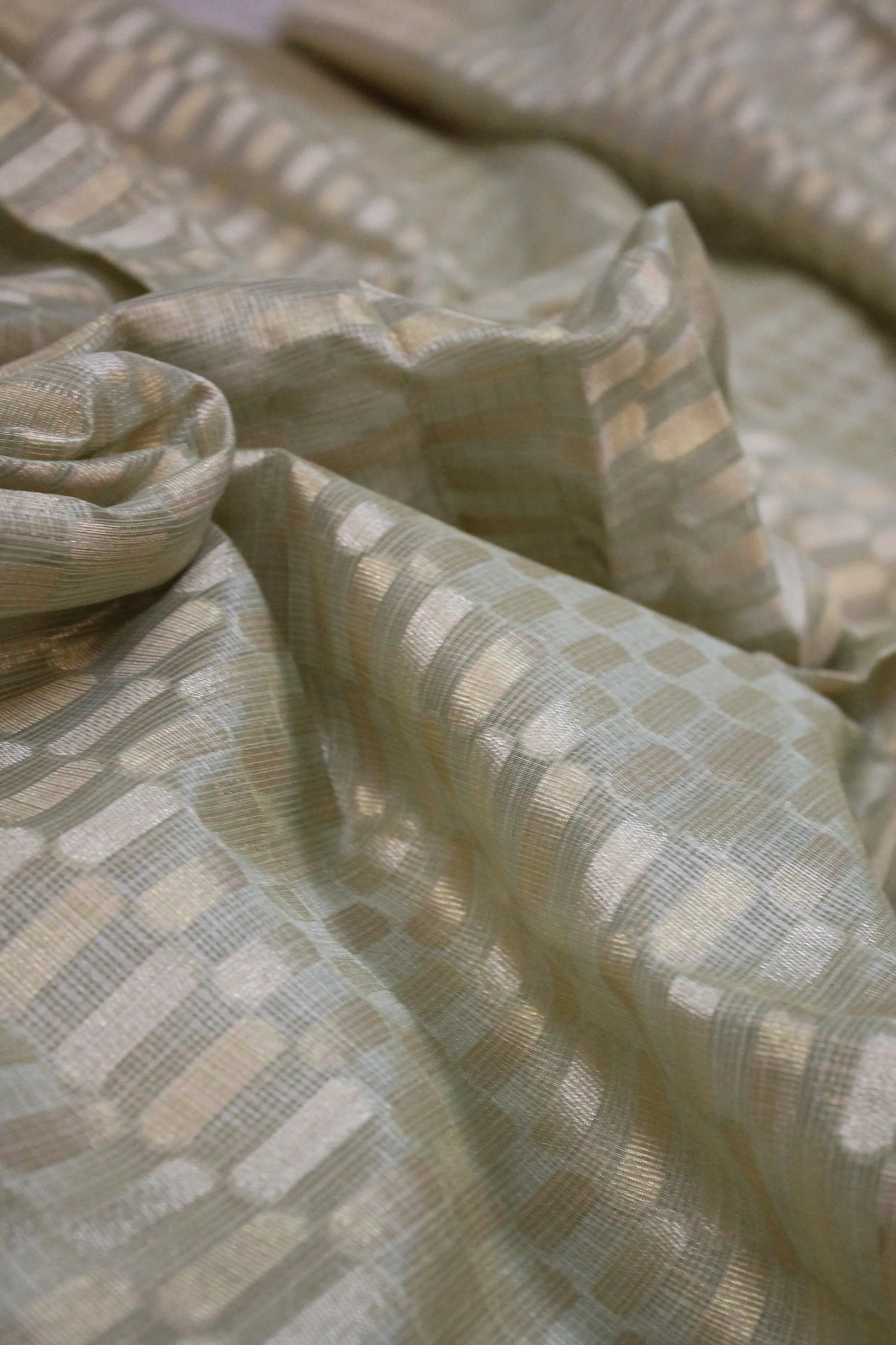 Mint Green Pure Tissue Silk Sari: A Breath of Fresh Air