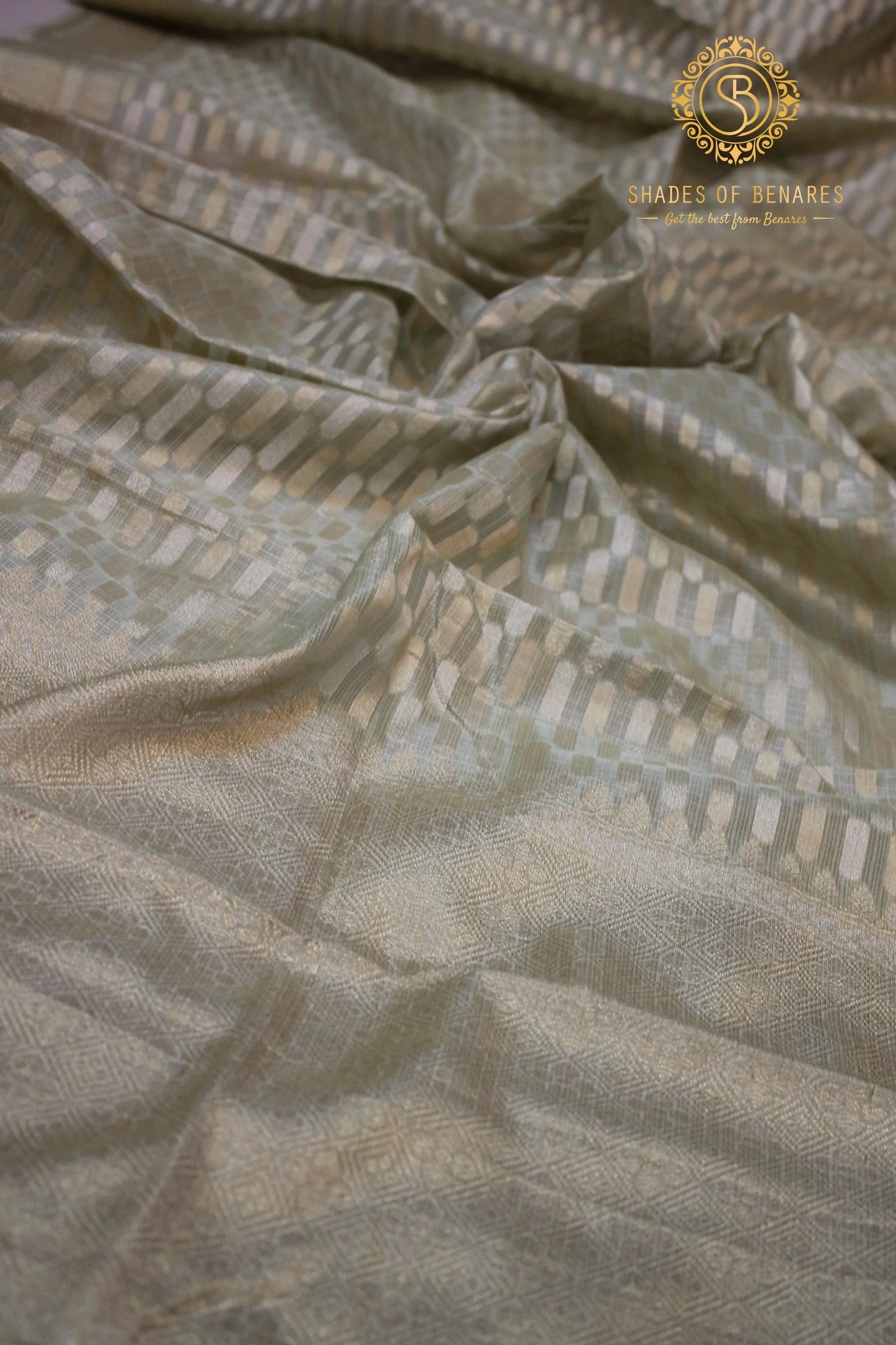 Mint Green Pure Tissue Silk Sari: A Breath of Fresh Air