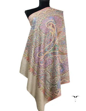 natural jamma embroidery Pashmina shawl 8662