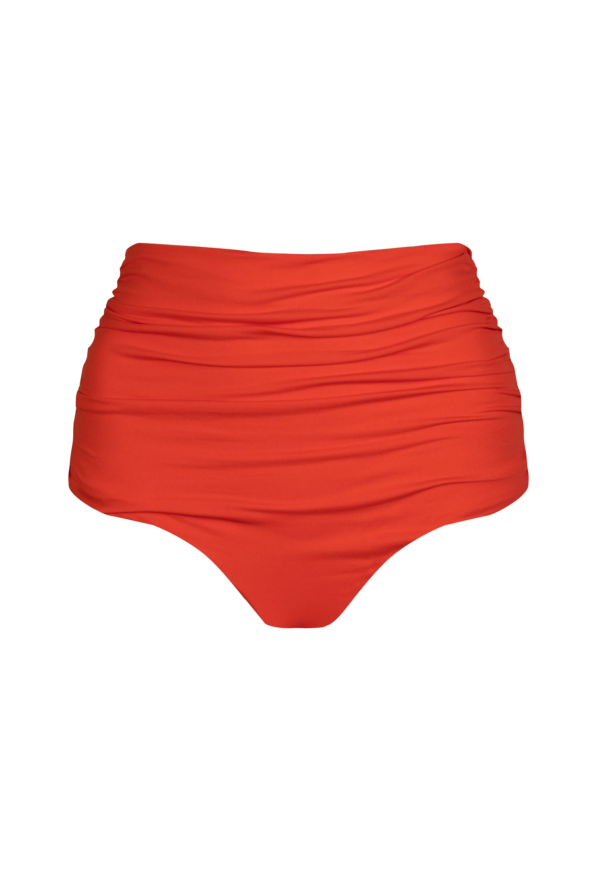 'Peggy' High Waist Bikini Bottom - Tomato Red