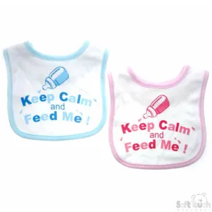 "KEEP CALM AND FEED ME" VELCRO BIB: P4705