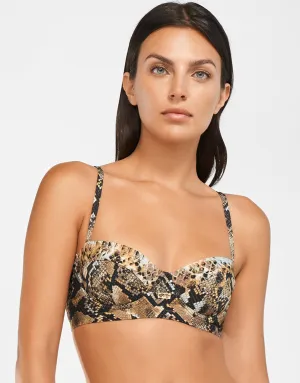 Serpent Underwired Balconet Bikini Top - Python