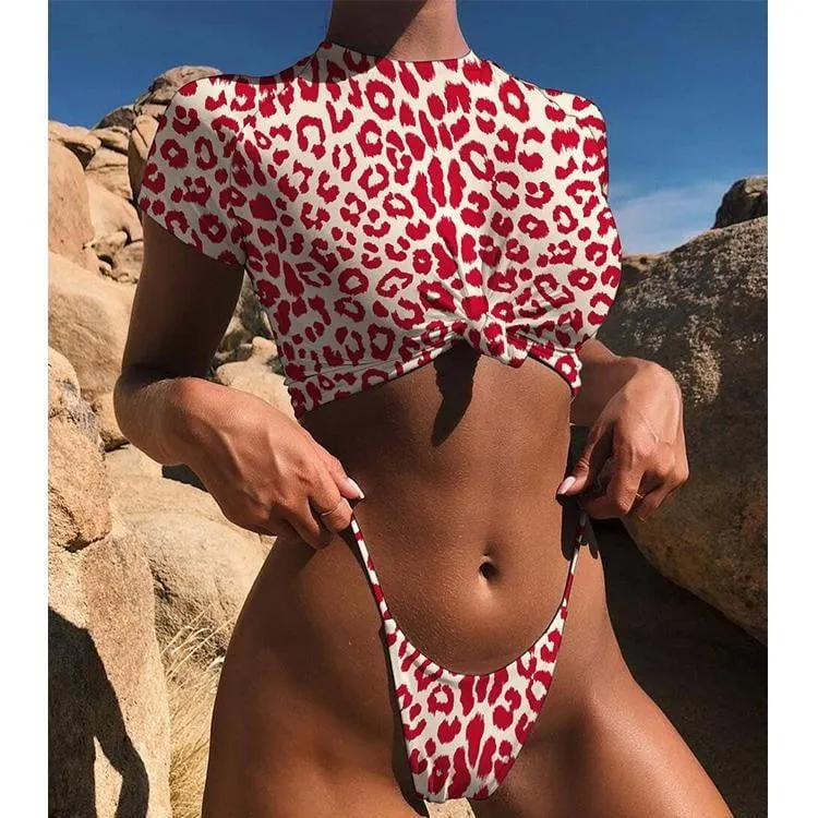 Snake Pattern Two Piece Set Swimwear