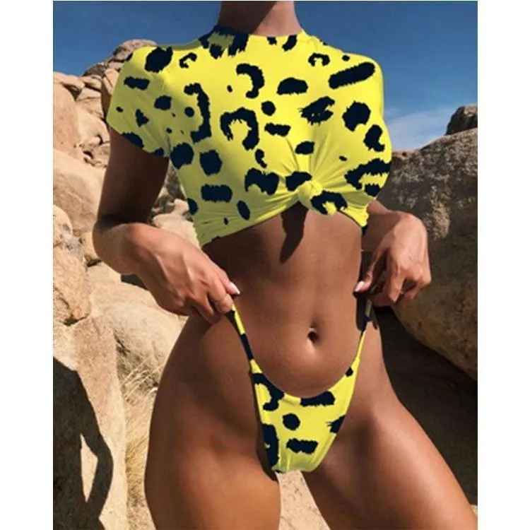 Snake Pattern Two Piece Set Swimwear