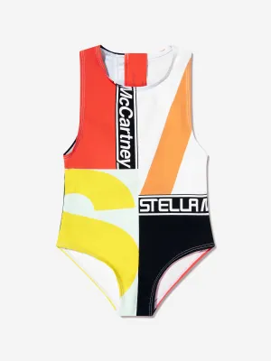 Stella McCartney Girls Logo Swimming Costume in Multicolour