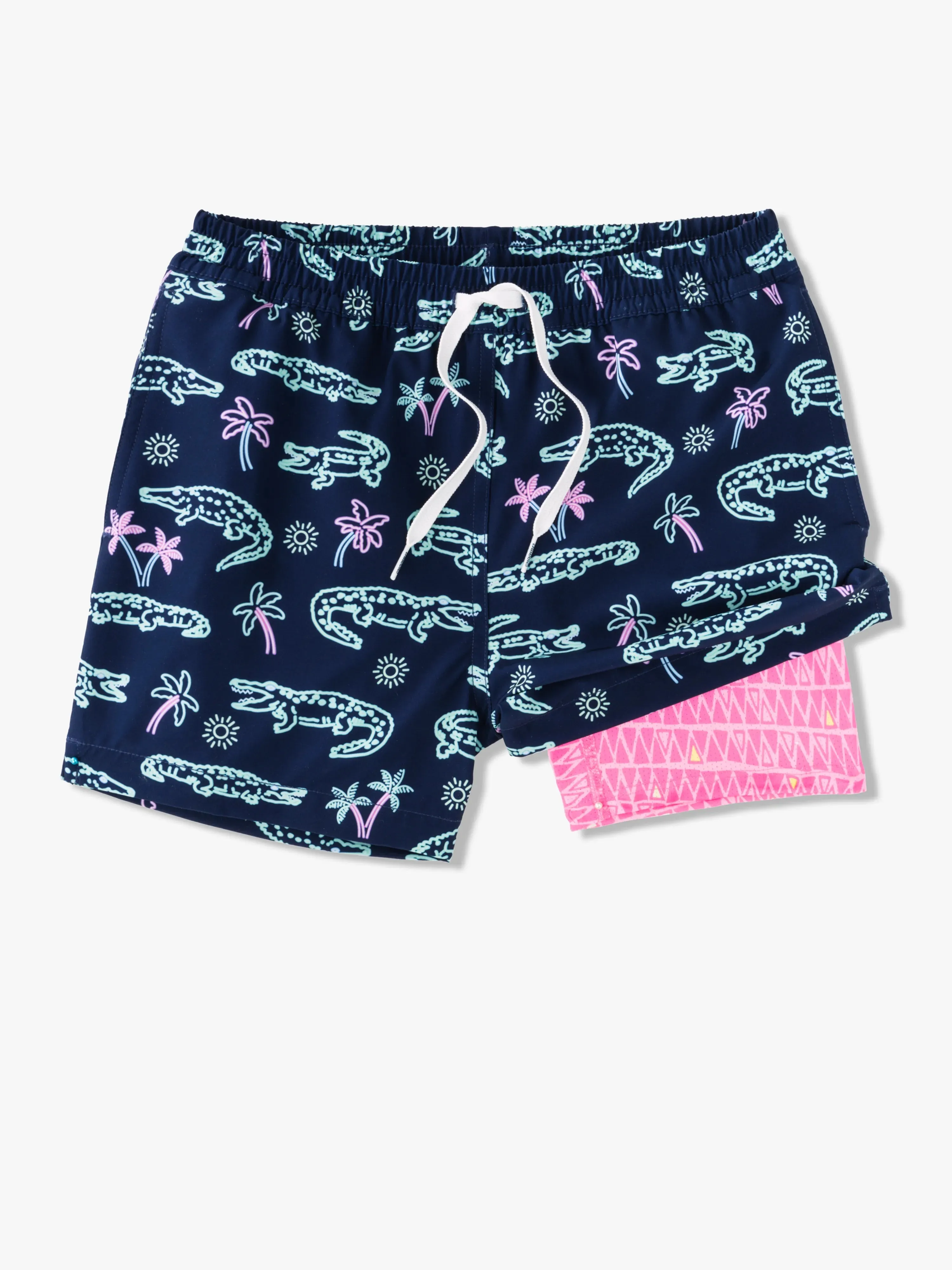 The Neon Glades (Boys Lined Classic Swim Trunk- Shorter)