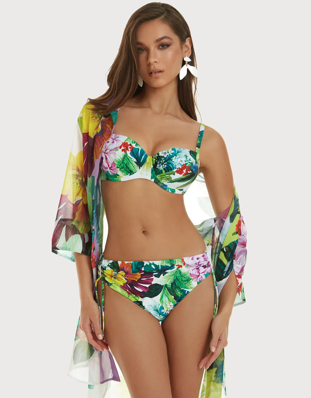 Tropic Underwired Balcony Bikini Set - Tropical