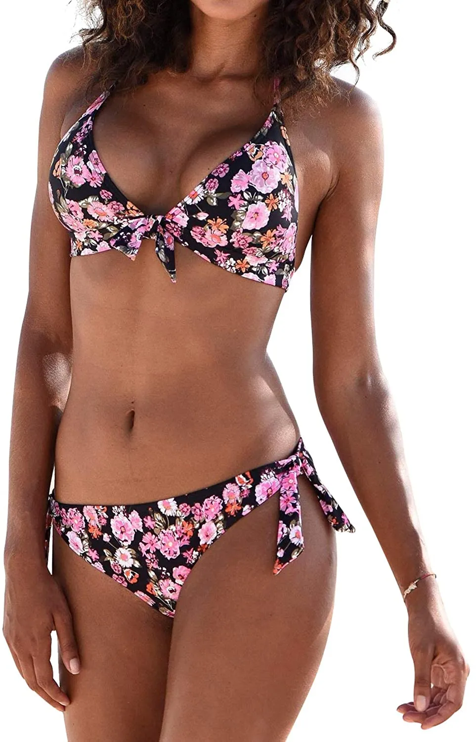 Upopby Triangle Sling Bikini Set Push Up Two-piece Swimsuit