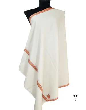 white embroidery pashmina shawl 8553